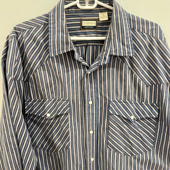 Stoneriver Outfitters long sleeve pearl snap button down western shirt size XL - Picture 2 of 6